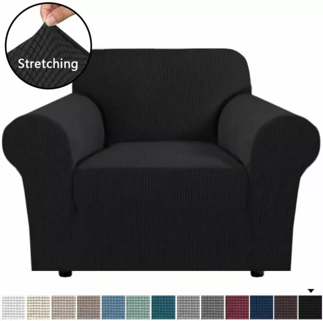 New Stretchable Couch Soft Slip JaqThick sofa Cover 1/2/3/4 Seater Black colour