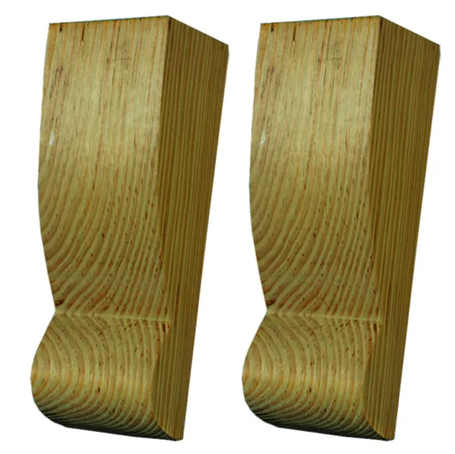 Ménsulas de abrigo estilo agitador de madera de pino, par a juego de soportes en forma de corte-PG570