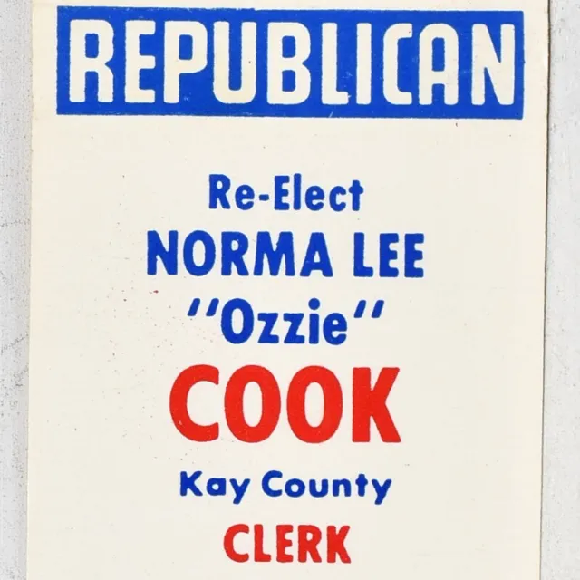 1970s Norma Lee Ozzie Cook Kay County Clerk Ponca City Oklahoma Republican Party