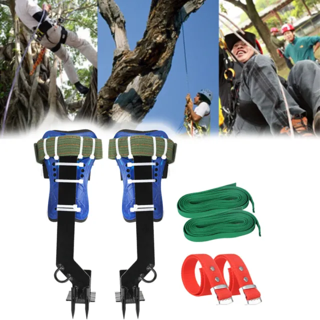 Tree Climbing Spike Set 2 Gears Safety Belt Adjustable Lanyard Rope Rescue EP1