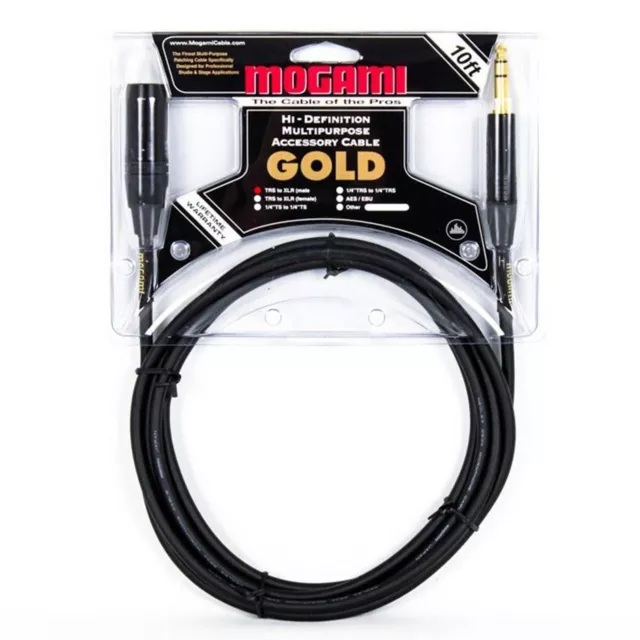 Mogami 10-foot Gold TRS-XLRM Cable for Powered Speakers XLR Male - 10' 10ft