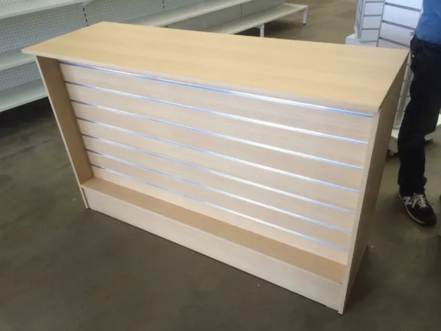 Maple slatwall retail shop counter, brand new 1500 x 510 x 970