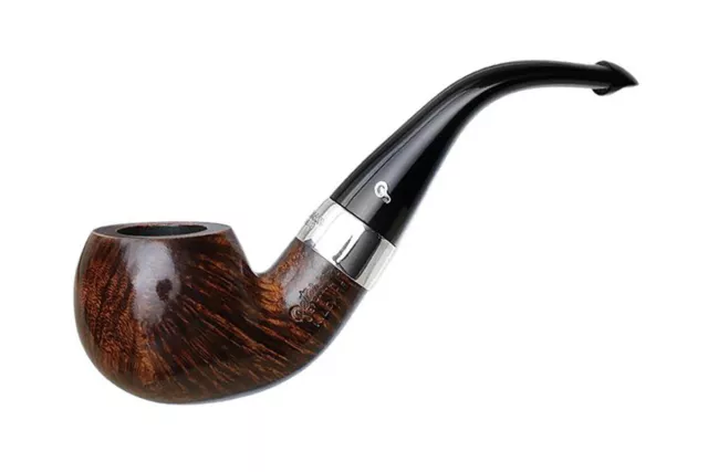 Pipe Peterson Of Dublin Kildare Argent Mounted 03 Bent Apple P-Lip