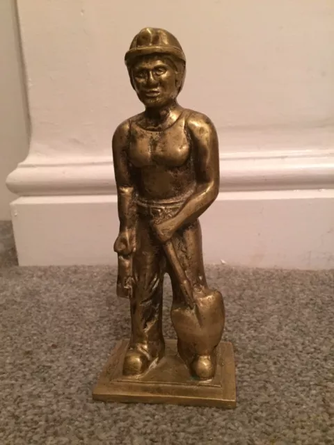 Vintage Solid Brass Miner Figurine. Excellent condition, weight 1.5kg