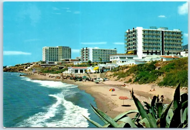 Postcard - Partial view and beach, Costa Del Sol - Torremolinos, Spain