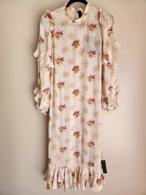 NWD Needle &Thread SATIN BESSIE MIDAXI DRESS Size UK10 US6 2