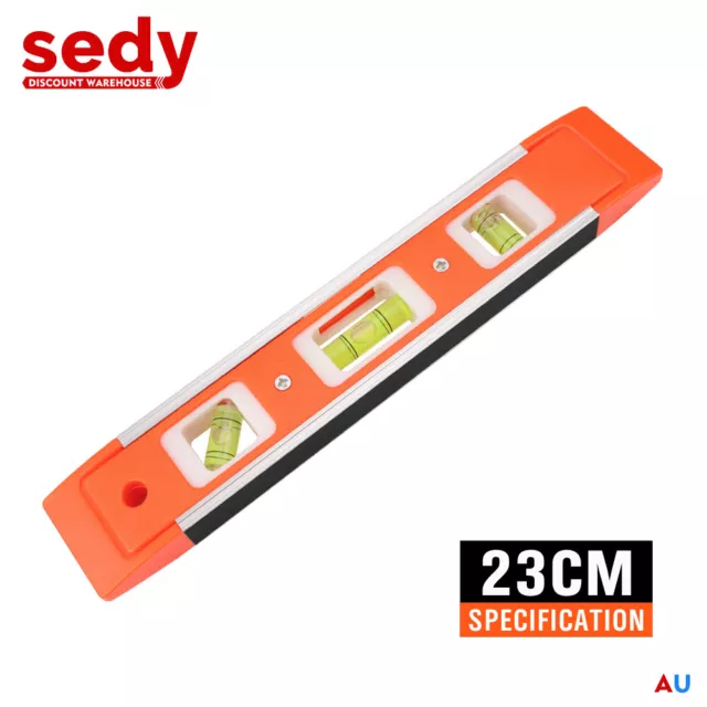 9inch Torpedo Spirit Level 3 in1 Magnetic Quality Ruler Stable Measure Tool