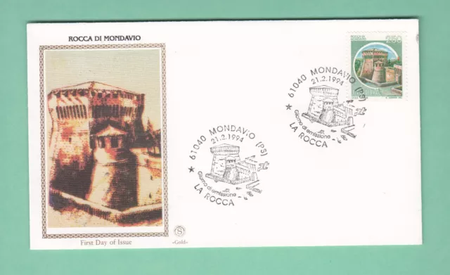 Italia 4  Fdc Filagrano  Gold Castello Rocca Mondavio 1994 Annullo Speciali Fdc