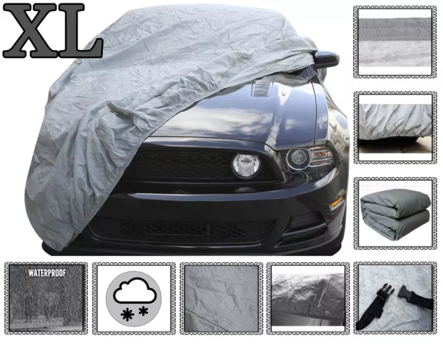 All Weather Heavy Duty 2.2KG Car Cover 2 Layer Waterproof XL Soft Inner Lining