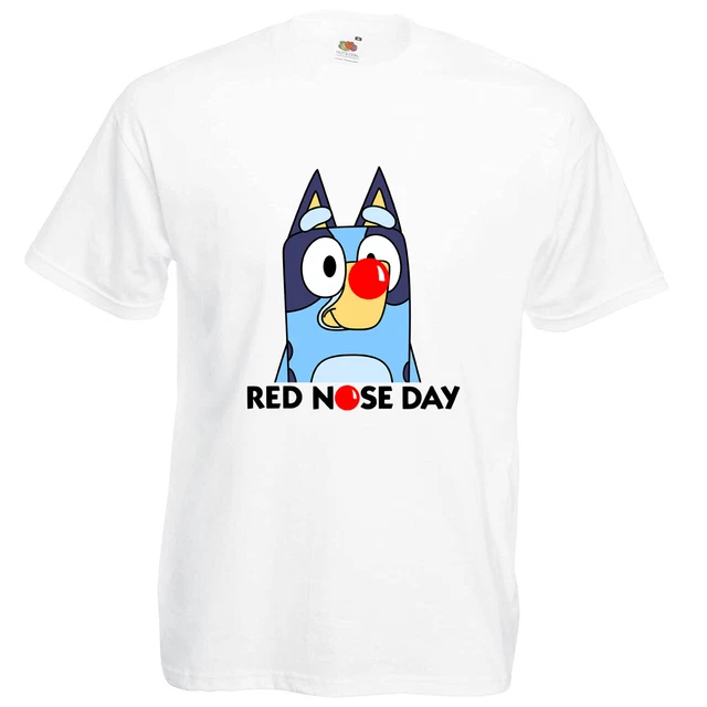 Red Nose Day T-shirt Funny Adult Kids Children's Novelty Charity Bluey