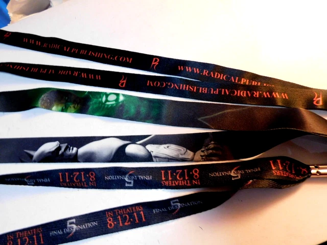 SDCC EXCLUSIVE 3 LANYARDS Final Destination 5, RADIAL COMICS, DC BATMAN/GREEN B2