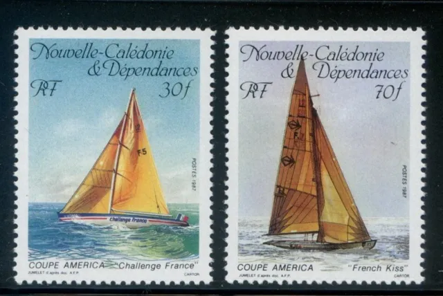 New Caledonia 1987 MNH** America's Cup*Yacht Race*Sailing*Sports*Transport 2v