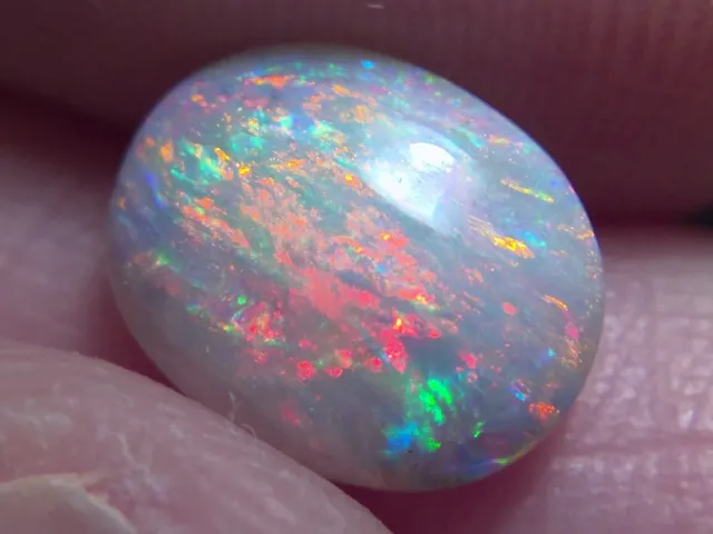 1.58ct Solid Lightning ridge opal, stunning rainbow fire *see video*