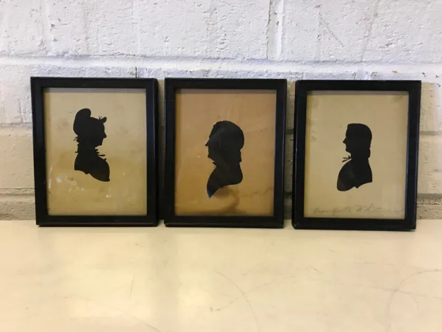 Antique 18th Century American Group Silhouettes Isaac Whitmore w/ Provenance