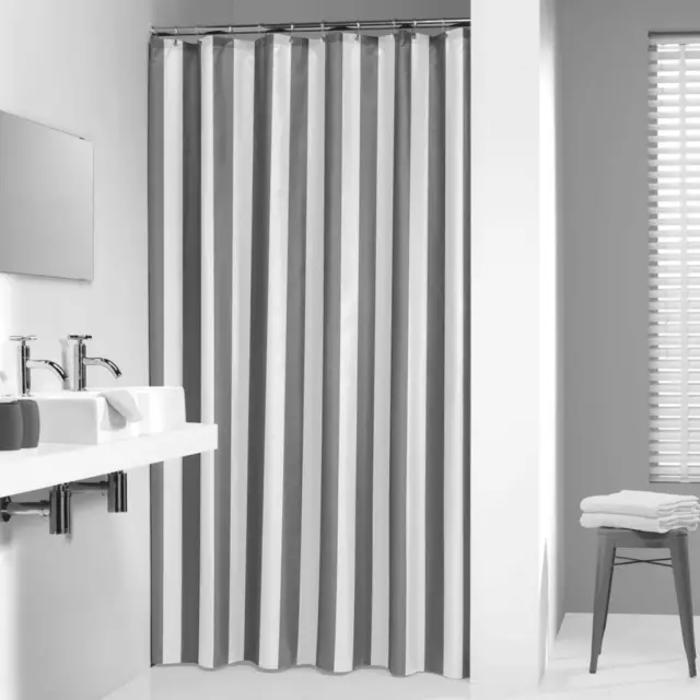 Sealskin Bathroom Shower Curtain Machine Washable Linje 180x200 cm Grey/Blue vid 3