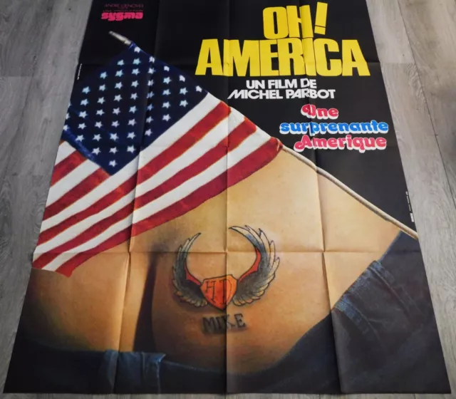 Oh! America French Movie Poster Original 47"63 1975 Michel Parbot