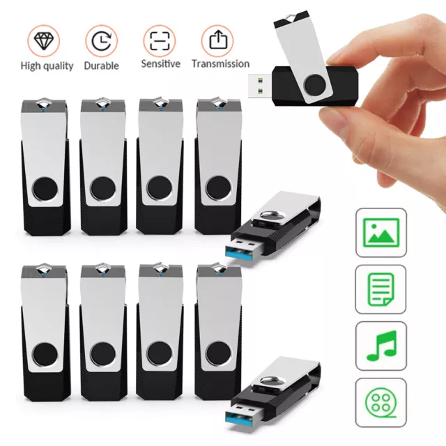 1/ 10/ 100pcs USB 2.0 2GB, 4GB ,8GB ,16GB ,32GB ,64GB 128GB USB Flash Drives Lot 3