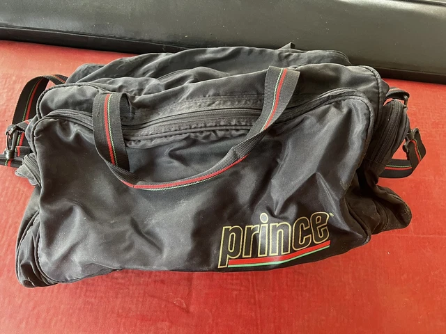 Vintage 1990s PRINCE Large Duffel Tennis Gym Bag Black Sports
