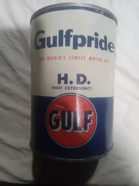 Gulfpride H.D. Motor Oil Can 1qt Brand New Never Opened