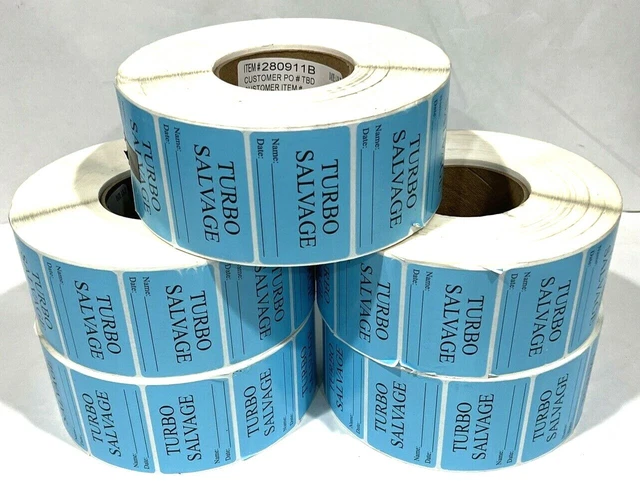 Turbo Salvage Labels 280911B (5-Rolls of 2,875 Labels)