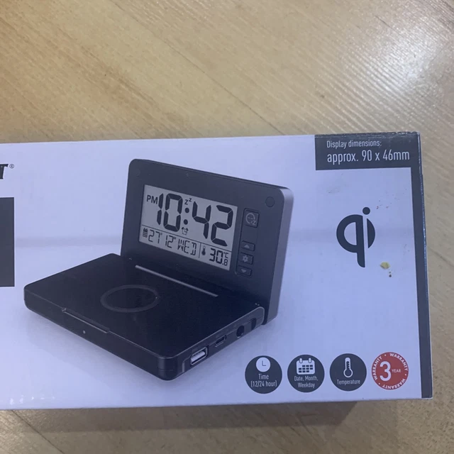 SILVERCREST DIGITAL ALARM Clock With QI Charging Station 90 X 46mm £30.