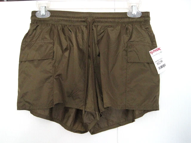 New OFFLINE BY AERIE Shorts Lined Cargo Nylon Army Green Drawstring Women's XS