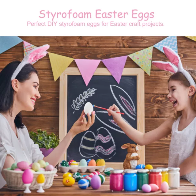 50 Pcs Egg Modelling White Craft Eggs Foam Easter Child Painted Modeling 2