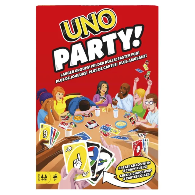 UNO Party Kartenspiel für große Gruppen 6-16 Spieler neue Regeln Spielzeug NEU
