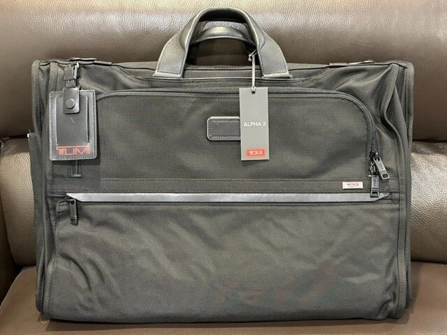 TUMI Alpha 3 Garment Bag Tri-Fold Carry On - Black - Brand New
