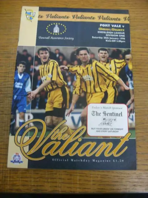 20/01/1996 Port Vale v Derby County  (Fold)