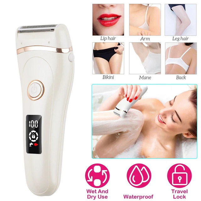 Afeitadora eléctrica indolora recargable USB para dama piernas de bikini cabello afeitadora seca húmeda