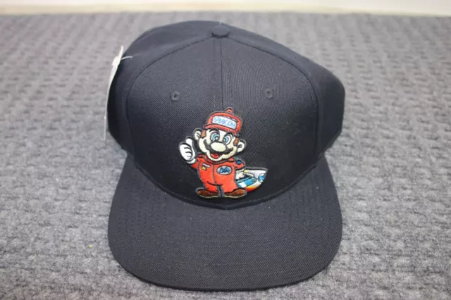 Nintendo Mario Kart Hat Cap Mario Patch Black Snap Back One Size Flat Bill