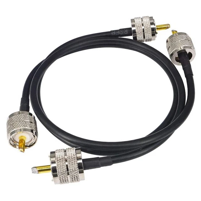 Packung mit 2 CB Funk Antennen Kabel 50 Cm PL259 UHF Stecker auf Stecker RG5124