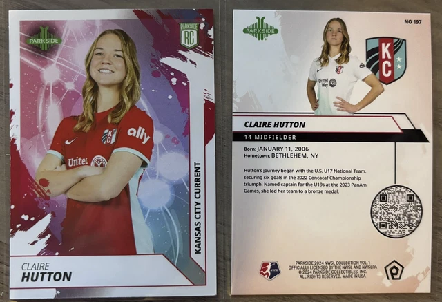 2024 PARKSIDE NWSL Vol. 1 Claire Hutton Rookie RC 197 Kansas City