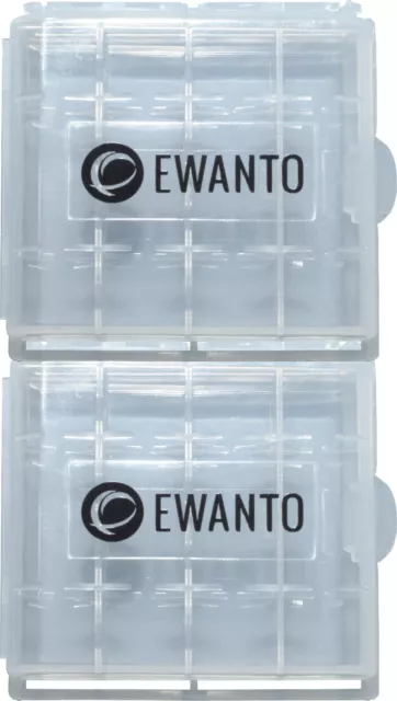 2x EWANTO Aufbewahrungsbox AAA / AA Batterie Batteriebox Mignon Micro Akku Box