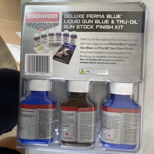 Birchwood Casey Deluxe Perma Blue Liquid Gun Blue & Tru-Oil Gun Stock Finish Kit