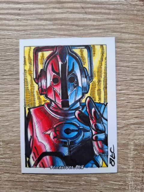 Dr Who Cyberman Hand Drawn Sketch Card Psc Aceo Art