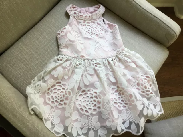 Bardot Junior Pink Lace with Flowers Girls Dress 12-18 months