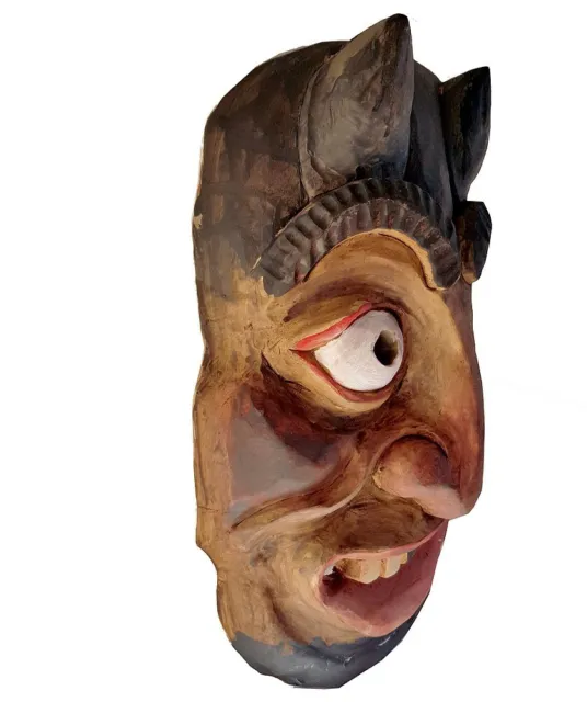 Krampus Maske Kindermaske Fasnacht Maske Wandmaske handgeschnitzte Holzmaske