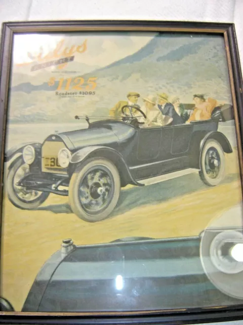 Framed Advertisement "Willy's Knight"  Sleeve Valve Motor $1125 Roadster   #1413