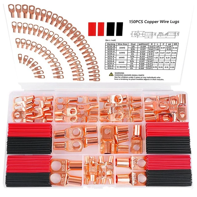 150 pz connettori morsetti, portacavi in rame, utilizzati per AWG12-10 8 6 46053