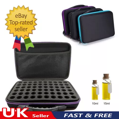 60Slot 10/15ml Essential Oil Carry Case Aromatherapy Oil Holder Storage Bag UK,