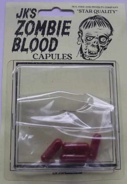 4 gefälschte Blutkapseln Halloween Horror Vampir Dracula blutender Mund 