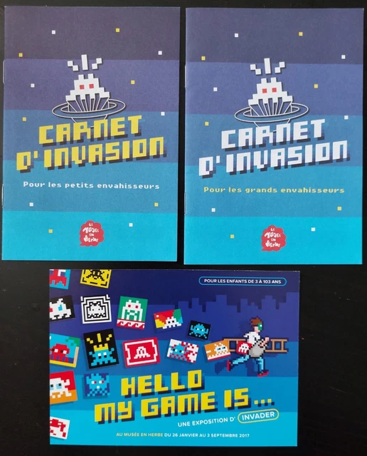 SPACE INVADER INVITATION Cards MINT Hello My Game Is 2017 Street Art ... image.