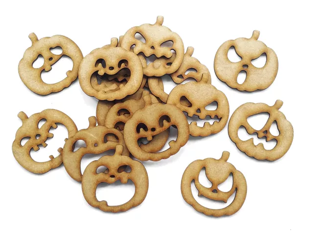 11x Halloween Pumpkin Wooden Shape Assorted MDF Blank Craft Embellishment Decor