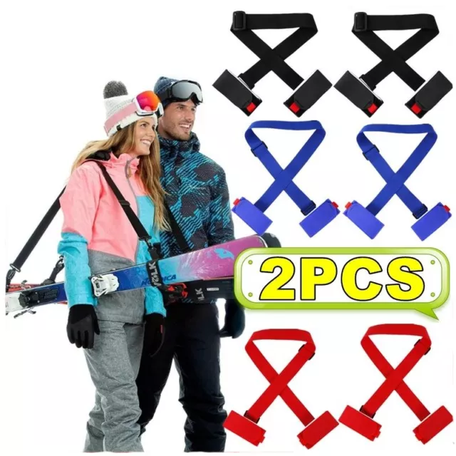 1/2PC Ski Pole Shoulder Straps Carrier Belt Lash Handle Strap Ski Snowboard Hook