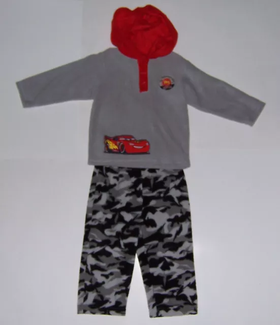 Nwt! Boy's Toddler Disney Cars 2 Gray Hoodie & Camo Pants Set Size 24 Months