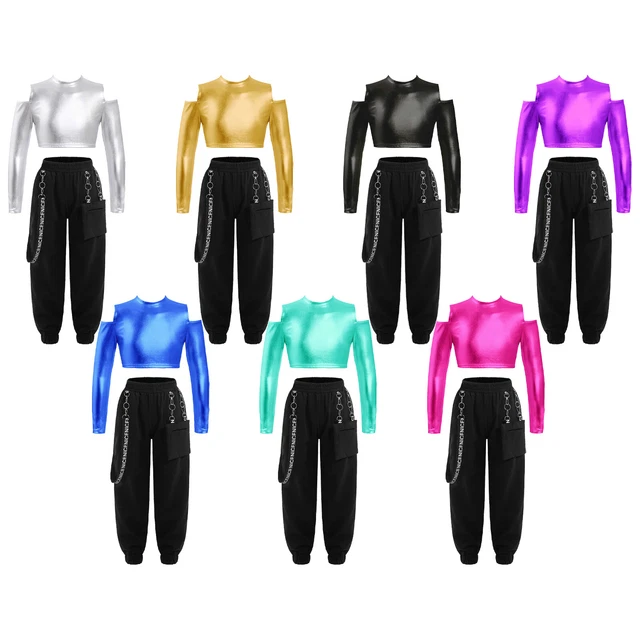 Kids Girls Athletic Tracksuit Hip Hop Modern Jazz Performance Costume Dance