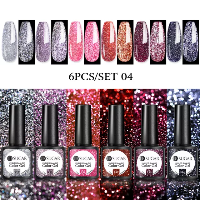 UR SUGAR 7.5ml Reflektierend Glitzern Nagel Gellack Nail UV Gel Polish Soak Off