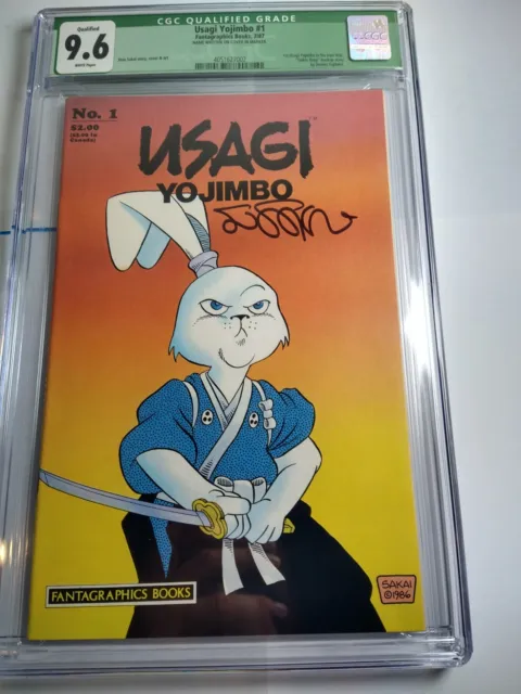 Usagi Yojimbo #1 CGC 9.6 White Pages Qualified Signed Stan Sakai POP 3! Look!